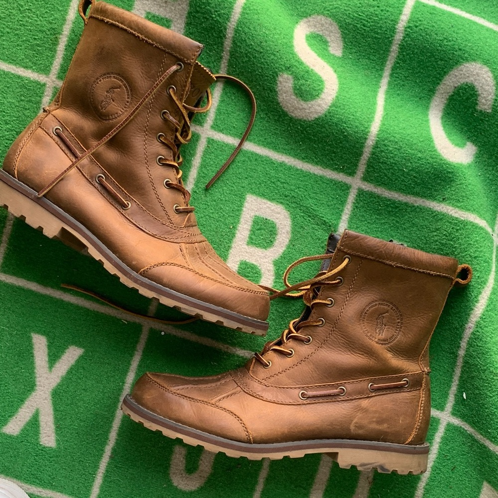 Men's Brown Leather Lace-Up Boots